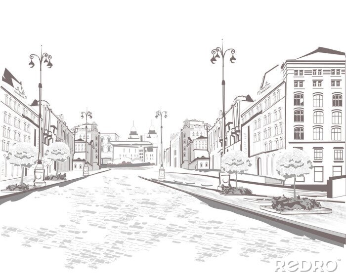 Bild Schwarz-weiße gemalte Straße