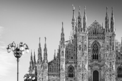 Bild Schwarz-weiße gottische Kathedrale in Milan