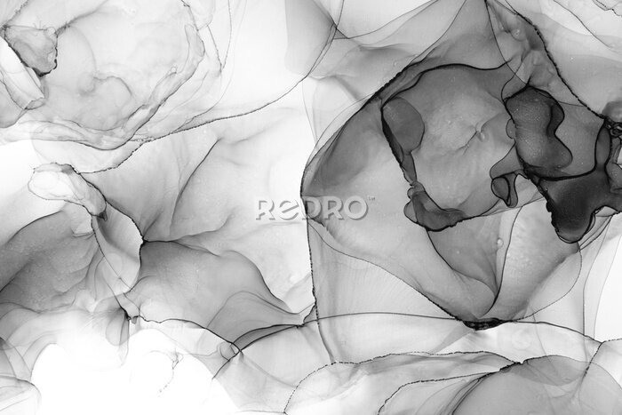 Bild Schwarz-weiße Marmorabstraktion mit Tuscheeffekt