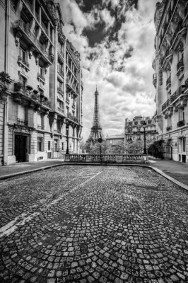 Schwarz-weiße Pariser Straße