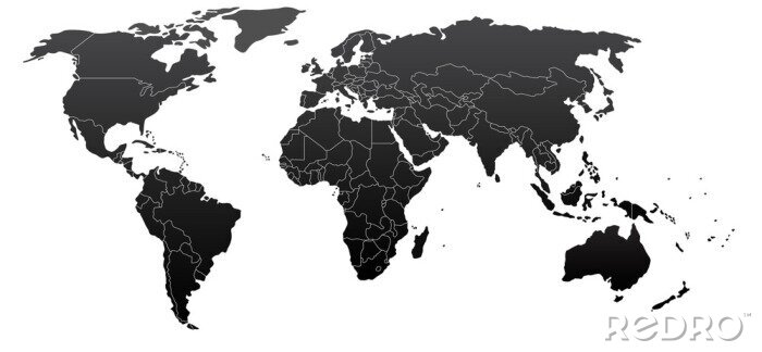 Bild Schwarz-weiße politische Weltkarte