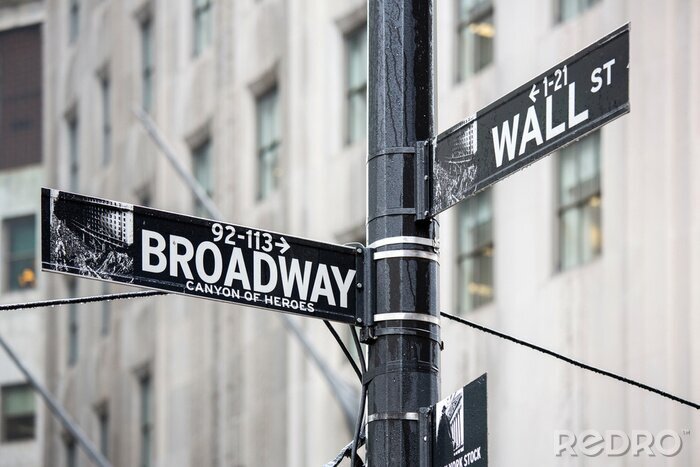 Bild Schwarz-weiße Straßennamen von New York City