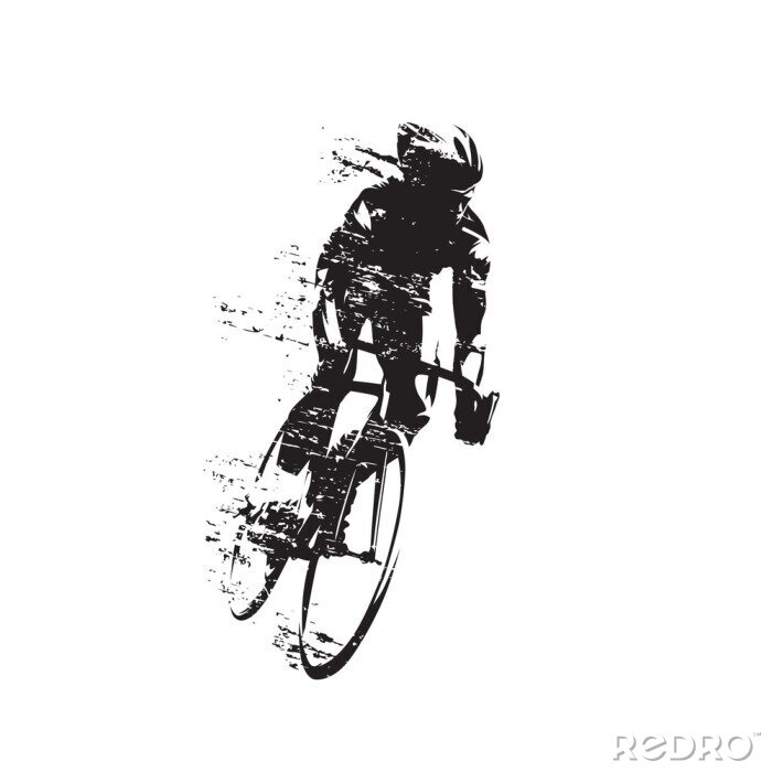 Bild Schwarz-weißer Sportler auf dem Fahrrad