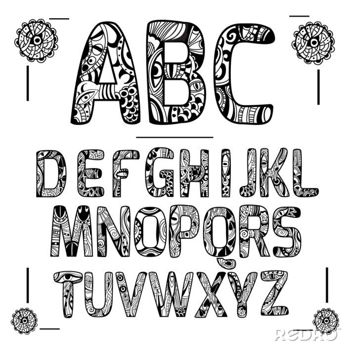 Bild Schwarz-weißes Alphabet