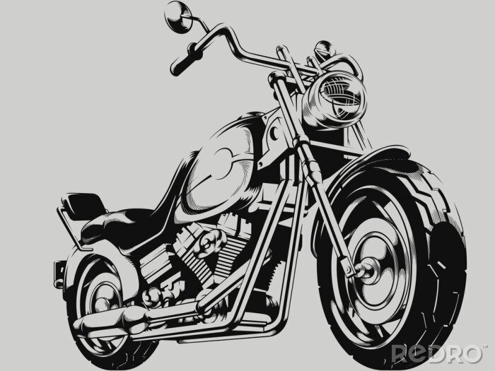 Bild Schwarz-weißes Motorrad