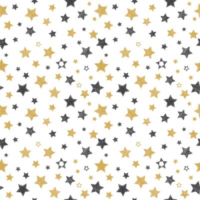 Schwarze und gelbe Sterne auf weißem Hintergrund