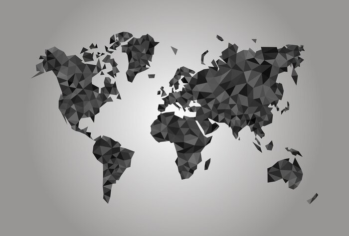 Bild Schwarze Weltkarte geometrisch