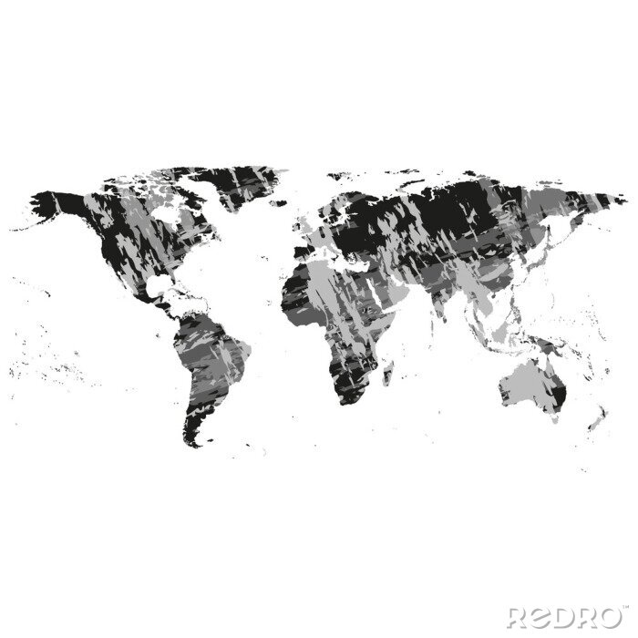 Bild Schwarze Weltkarte mit Grau