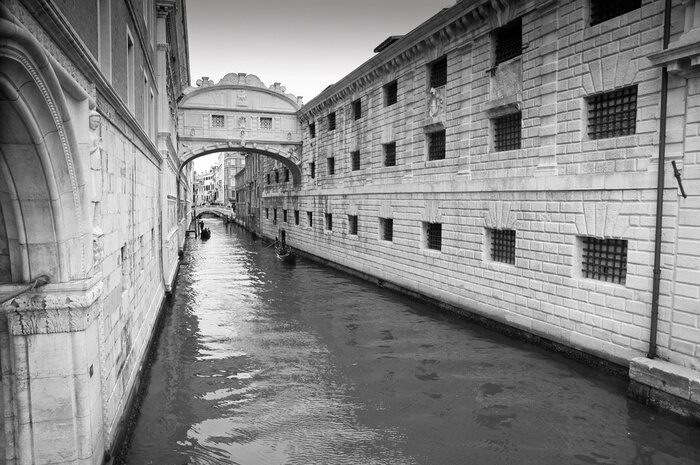 Bild Schwarzweiße Seufzerbrücke in Venedig