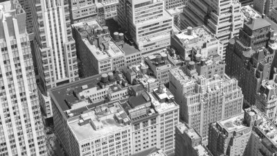 Schwarzweiße Wolkenkratzer in New York City