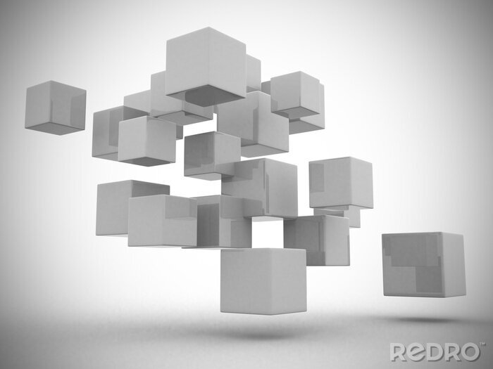 Bild Schwebende weiße Würfel