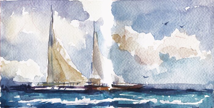 Bild Segelboot Aquarell