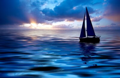 Bild Segelboot auf blauem Wasser