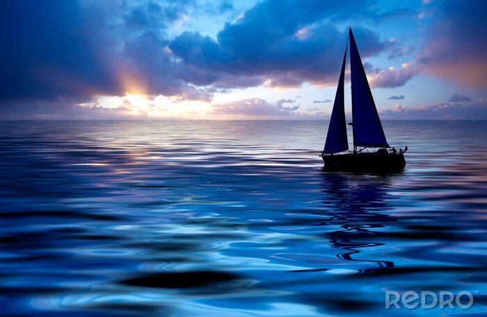 Bild Segelboot auf blauem Wasser