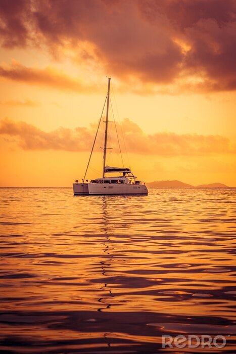 Bild Segelboot auf gelbem Hintergrund