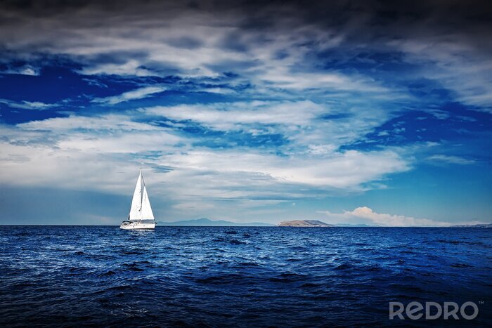 Bild Segelboot Hintergrund in blauen Farben