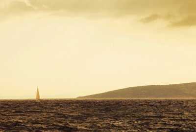 Bild Segelboot in Sepia