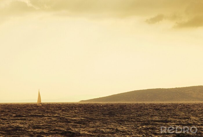 Bild Segelboot in Sepia