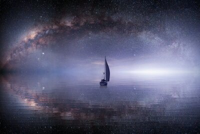 Bild Segelboot inmitten der Sterne
