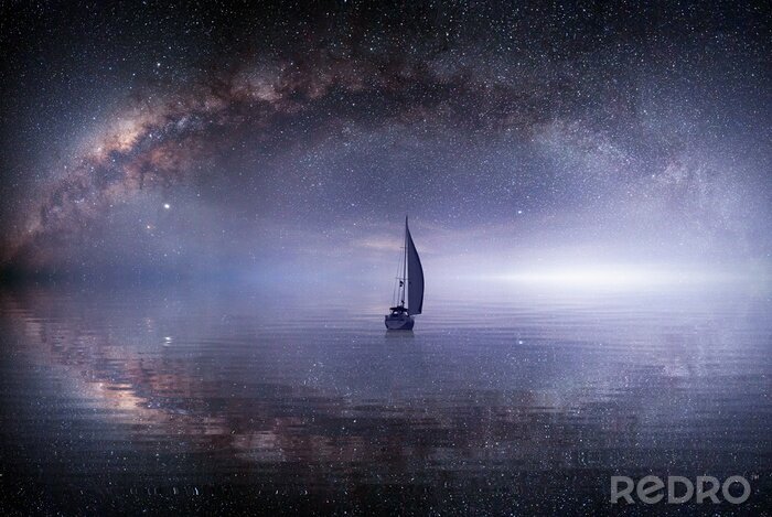 Bild Segelboot inmitten der Sterne
