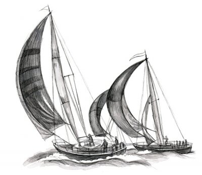 Segelboot-Skizze