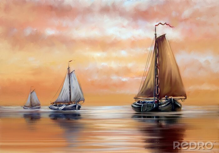 Bild Segelboote gemalt
