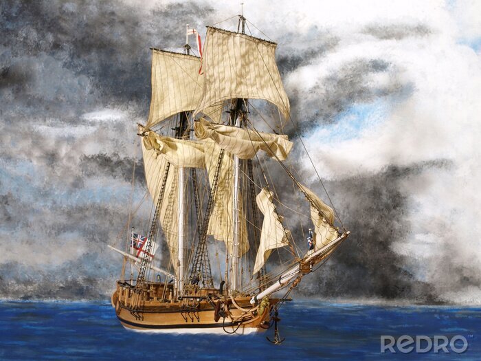 Bild Segelschiff wie gemalt