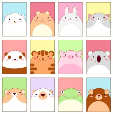 Bild Set of banners with cute animals