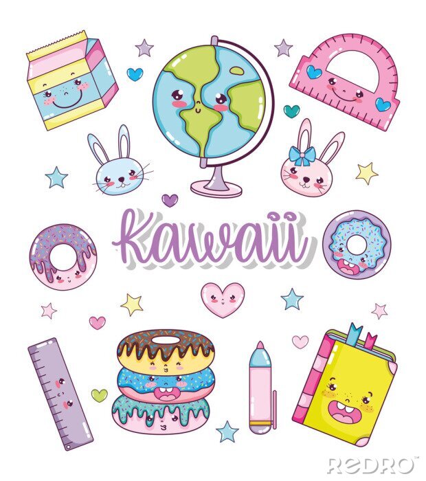 Bild Set of kawaii cartoons