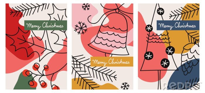 Bild set of three christmas greeting cards