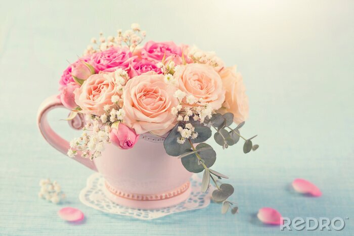 Bild Shabby-Chic Blumen in der Vase