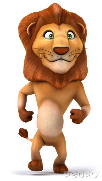 Bild sich bewegender Löwe auf einem hellen Hintergrund