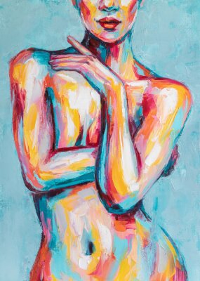 Bild Silhouette einer Frau in Farben