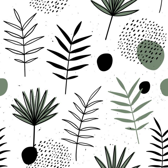 Bild Skandinavisches Muster mit Blättern