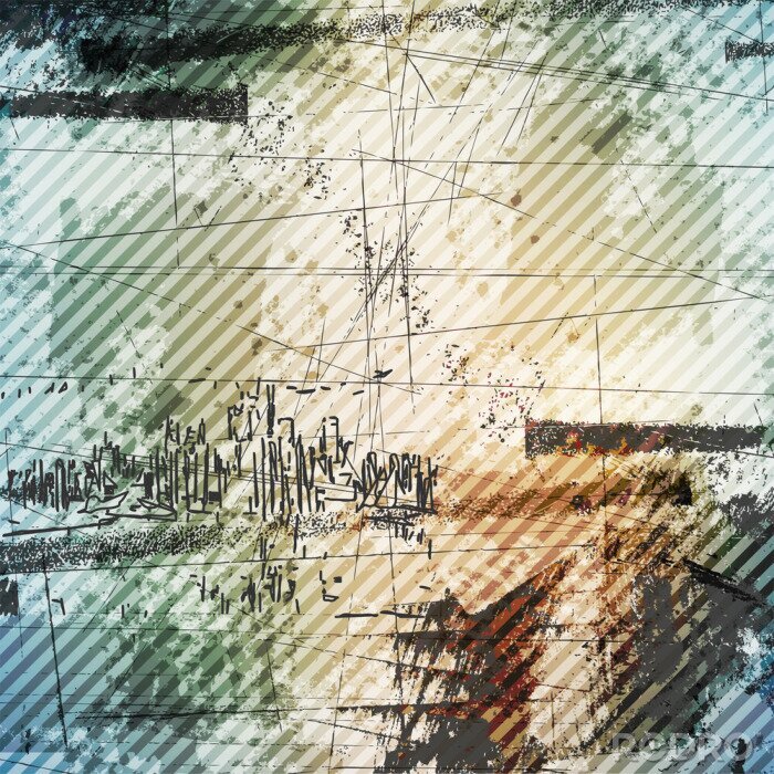 Bild Skizze der Stadtgebäude im Grunge-Stil