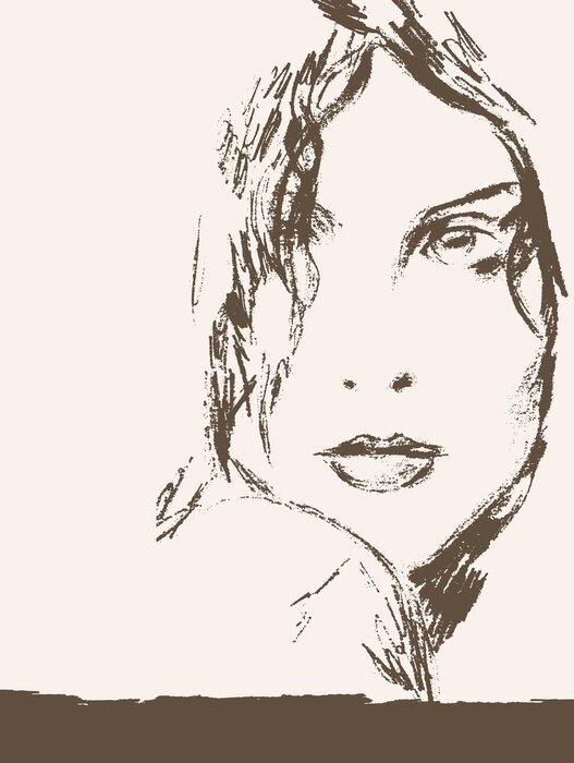 Bild Skizze des Frauengesichts