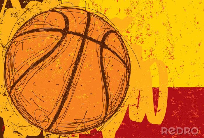 Bild Skizze eines Basketballballs mit unregelmäßigen Linien