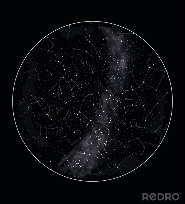 Bild Sky map with stars and  constellations