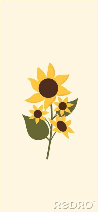 Bild Sonnenblume auf einer minimalistischen Illustration