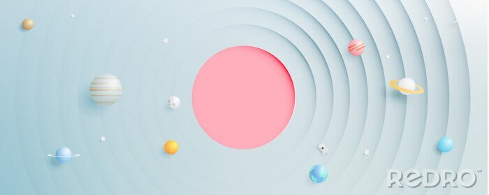 Bild Sonnensystem aus Papier