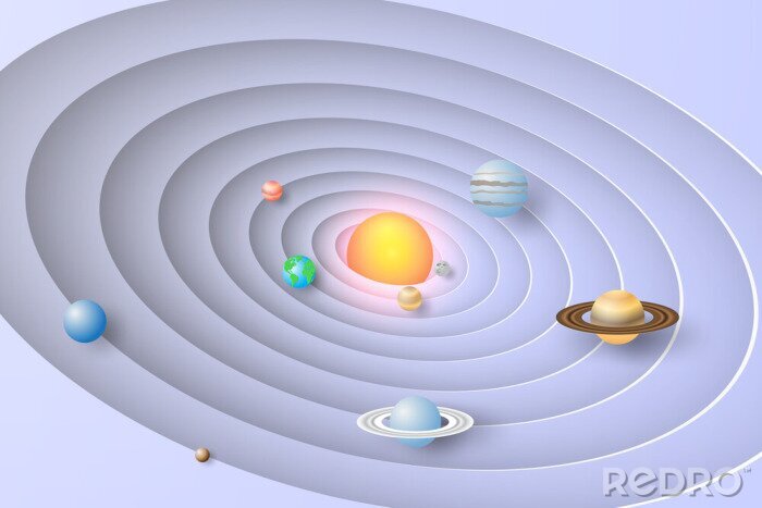 Bild Sonnensystem Planeten Papier