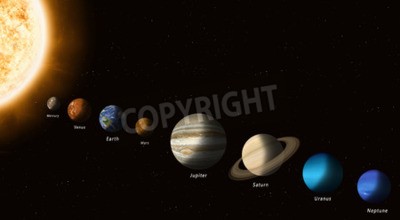Bild Sonnensystem und neun Planeten