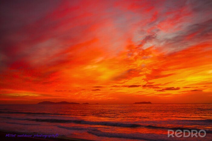 Bild Sonnenuntergang am Meer rot