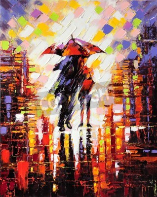 Bild Sonnenuntergang Impressionismus in der Stadt