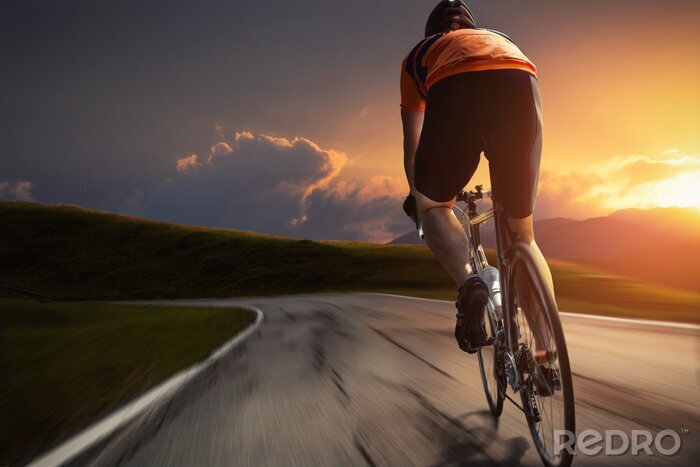 Bild Sonnenuntergang und Fahrrad