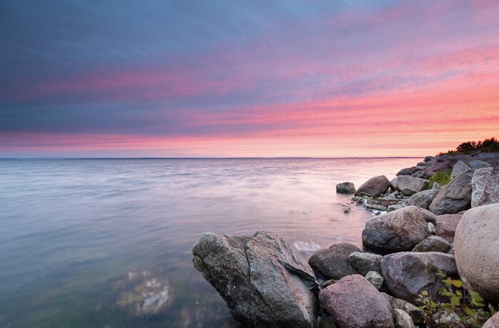 Bild Sonnenuntergang und Felsenküste