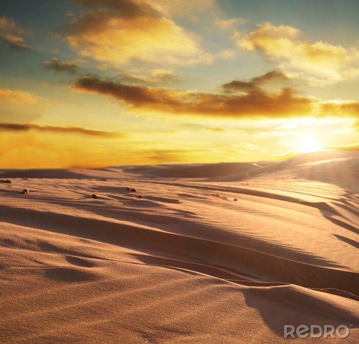 Bild Sonnenuntergang und Wüstenlandschaft