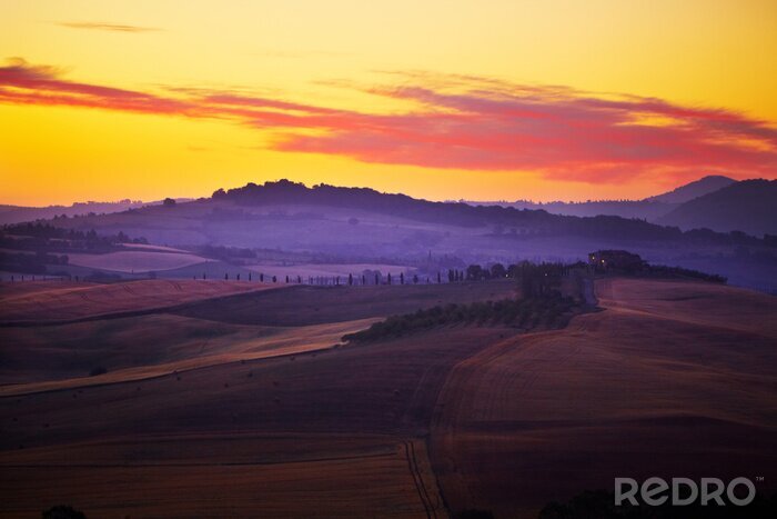 Bild Sonniger Sonnenuntergang in der Toskana