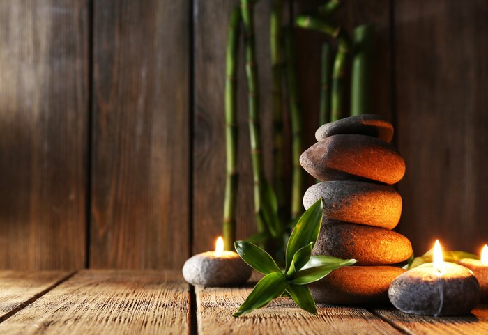 Bild Spa mit Steinen und Bambus