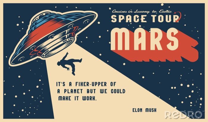 Bild Space vintage colorful horizontal poster